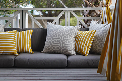 outdoor cusions yellow pillows